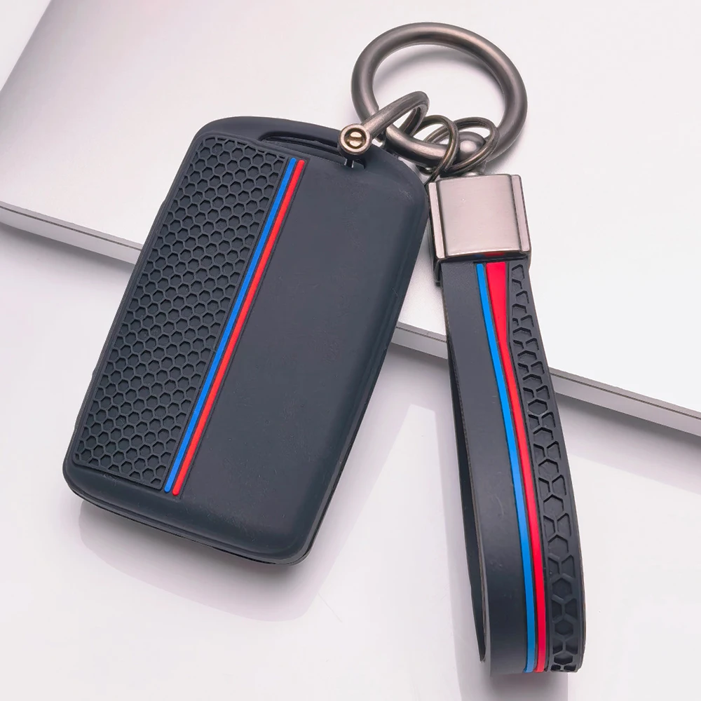 Key Holder Cover for Mazda CX30 CX5 CX8 CX9 MX5 Miata CX50 CX70 with Keychain Anti-Scratch Shockproof Soft Grip Button Friendly