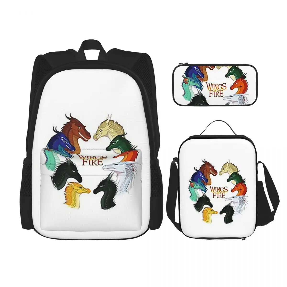 

Wings Of Fire - All Together Backpacks Boys Girls Bookbag Students School Bags Kids Rucksack Lunch Bag Pen Bag Three-Piece Set