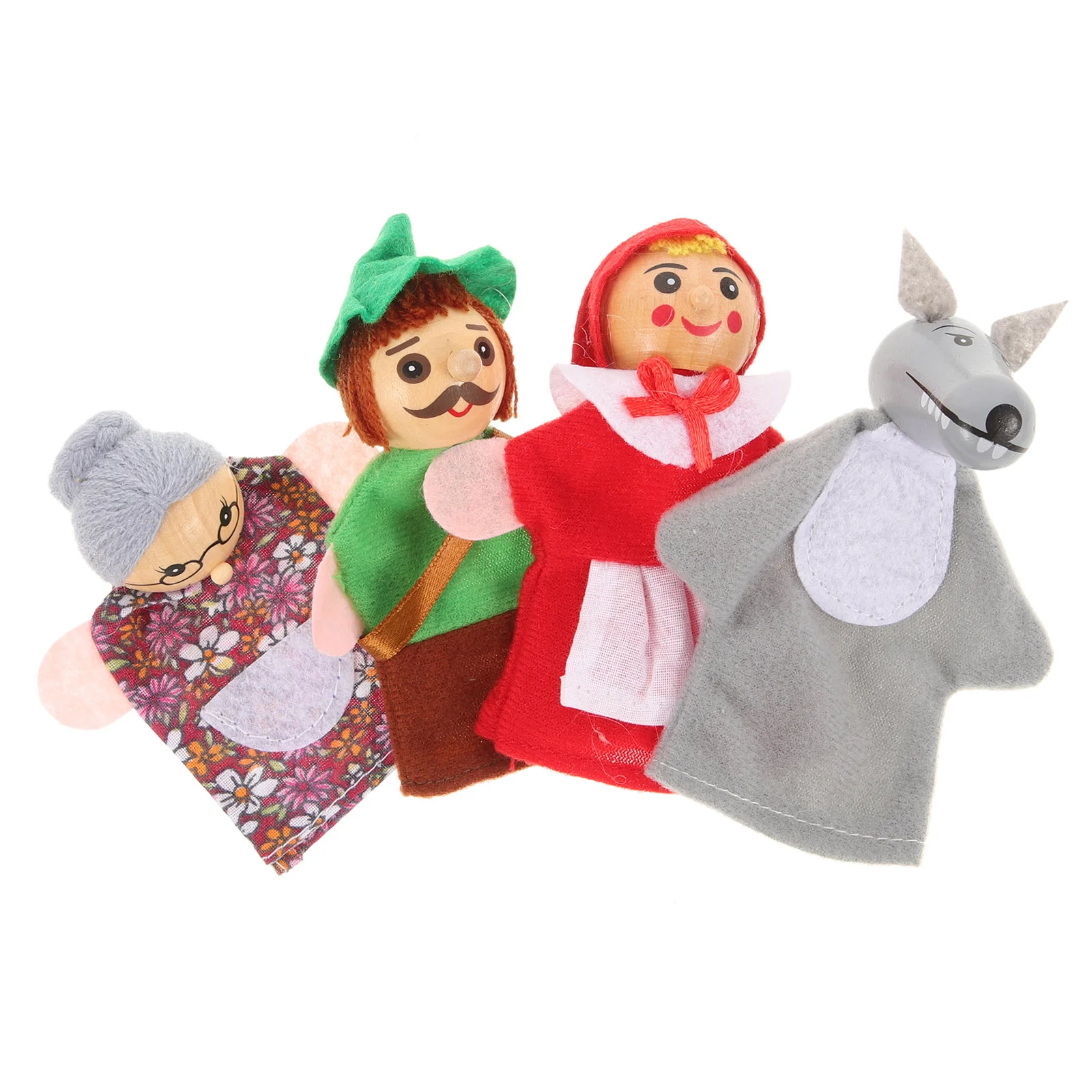 4-teiliges Geschichtenerzählpuppenspielzeug, Finger-Kinderpuppen für Kleinkinder, Stoff, Tierhand