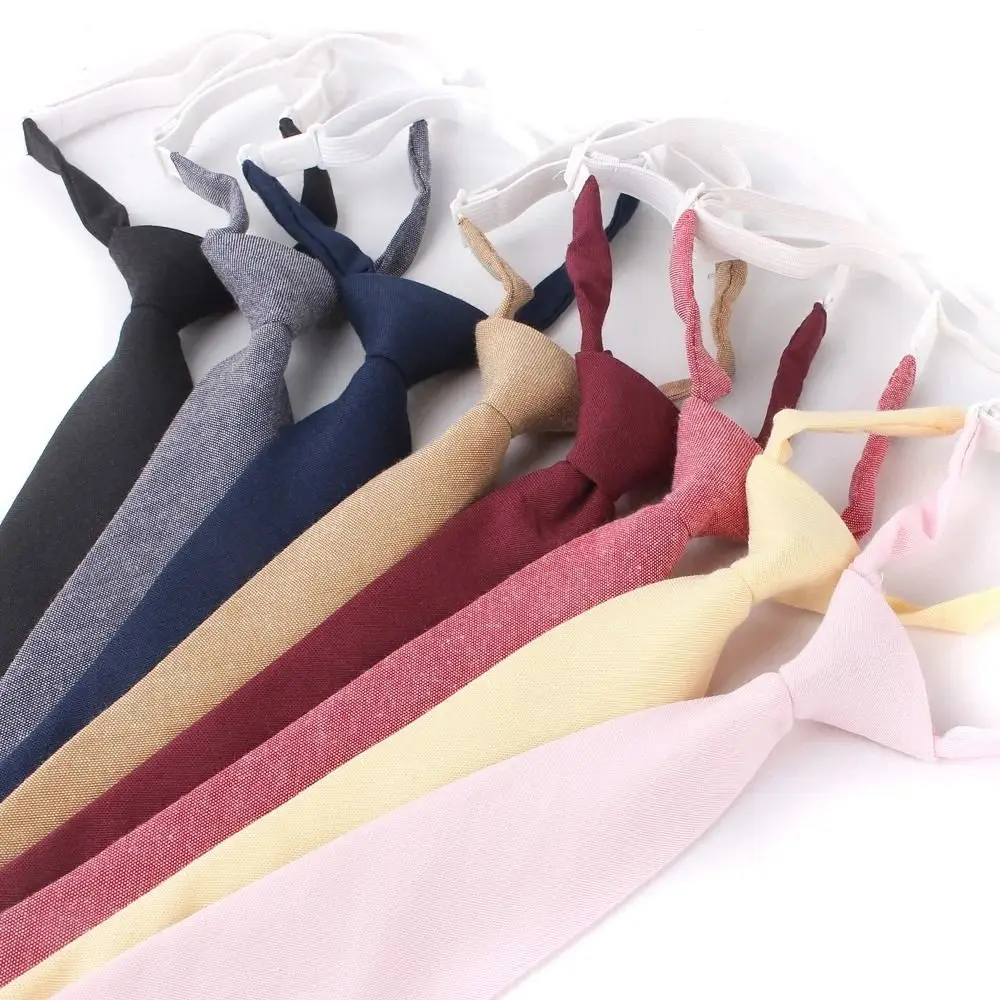 New Men Women Super Narrow 7cm Tie Fashion Casual Simple Skinny Neck Tie Solid Color JK Tie Adult Cotton Neck Ties