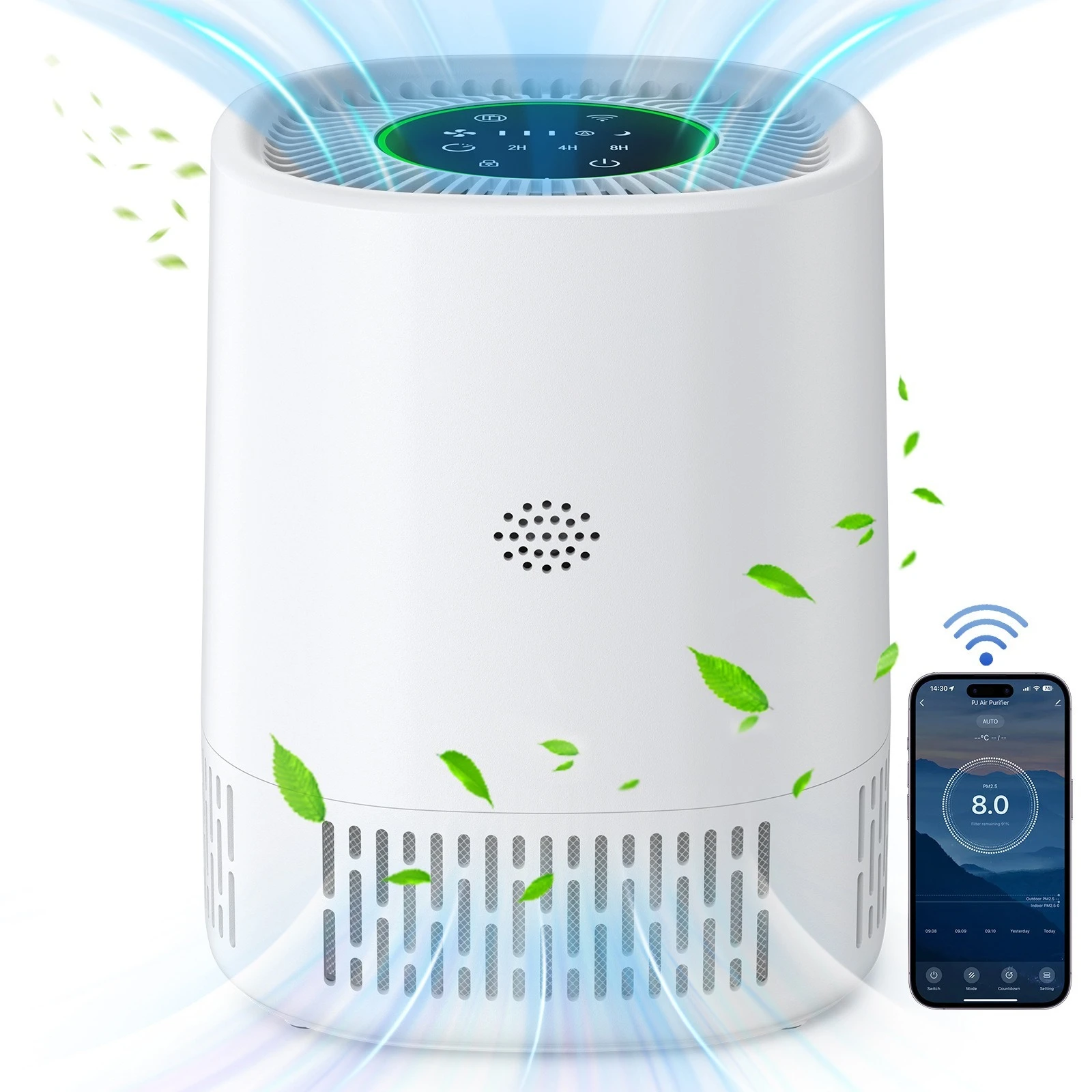 PJ07スマート空気清浄機 WiFi&タッチスクリーン搭載、 - Smart Home Room のレビューと価格