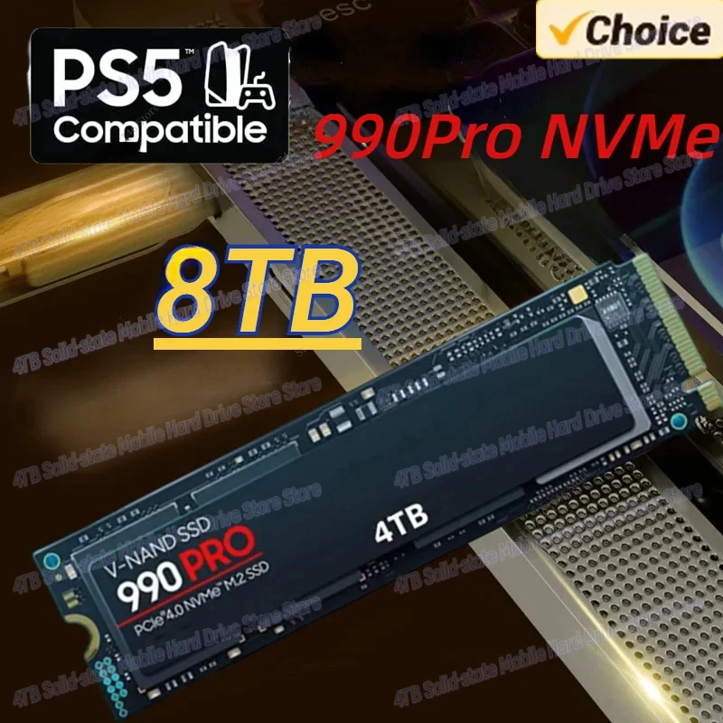 

2024 New 990PRO 8TB 4TB 2TB 1TB SSD NVME Internal Solid State Drive M2 2280 PCIe Gen4.0x4 Hard Disk for PS5 Laptop PC Desktop