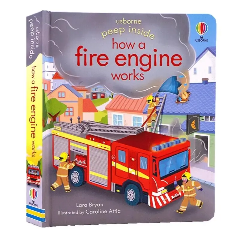Usborne Peep Inside : Comment fonctionne une ambulance des pompiers - Livre d'images en anglais stéréoscopique 3D, outil d'apprentissage pour les débutants pour les enfants