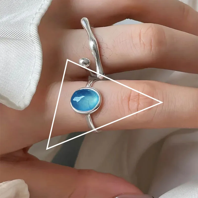 Women's Irregular Moonstone Ring, 925 Sterling Silver Gift