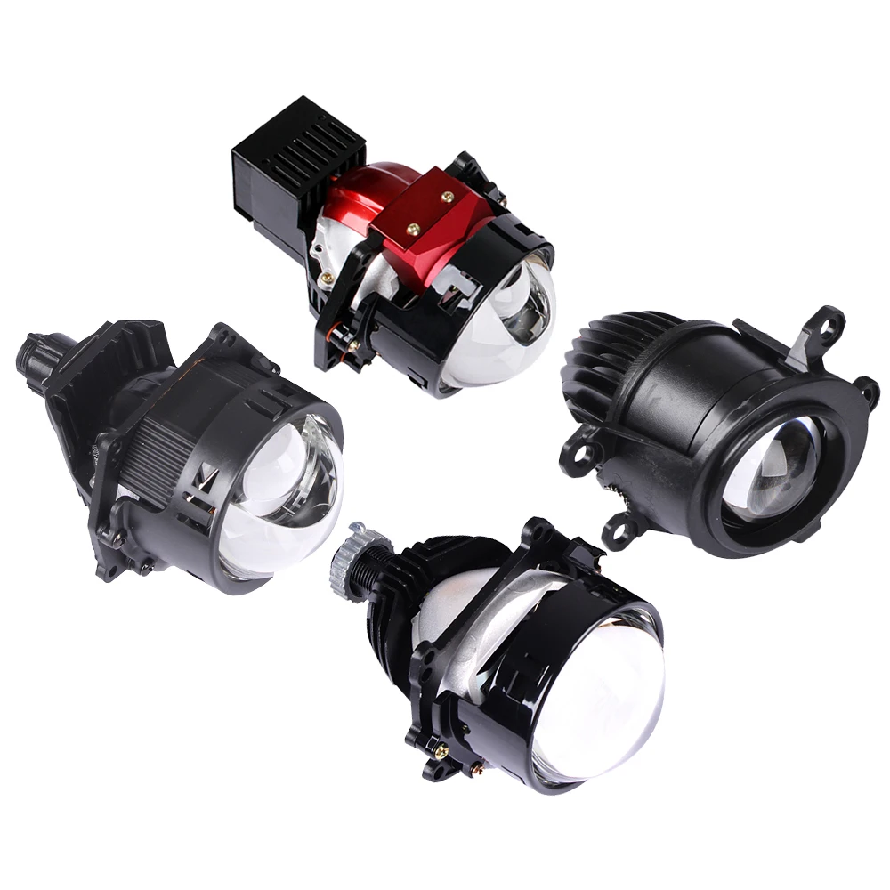 2.0 2.5 3.0 Inch Pair of Universal Bi-Xenon HID Car Fog Light Projector Lens Kit Car Headlight High Low Beam White Light