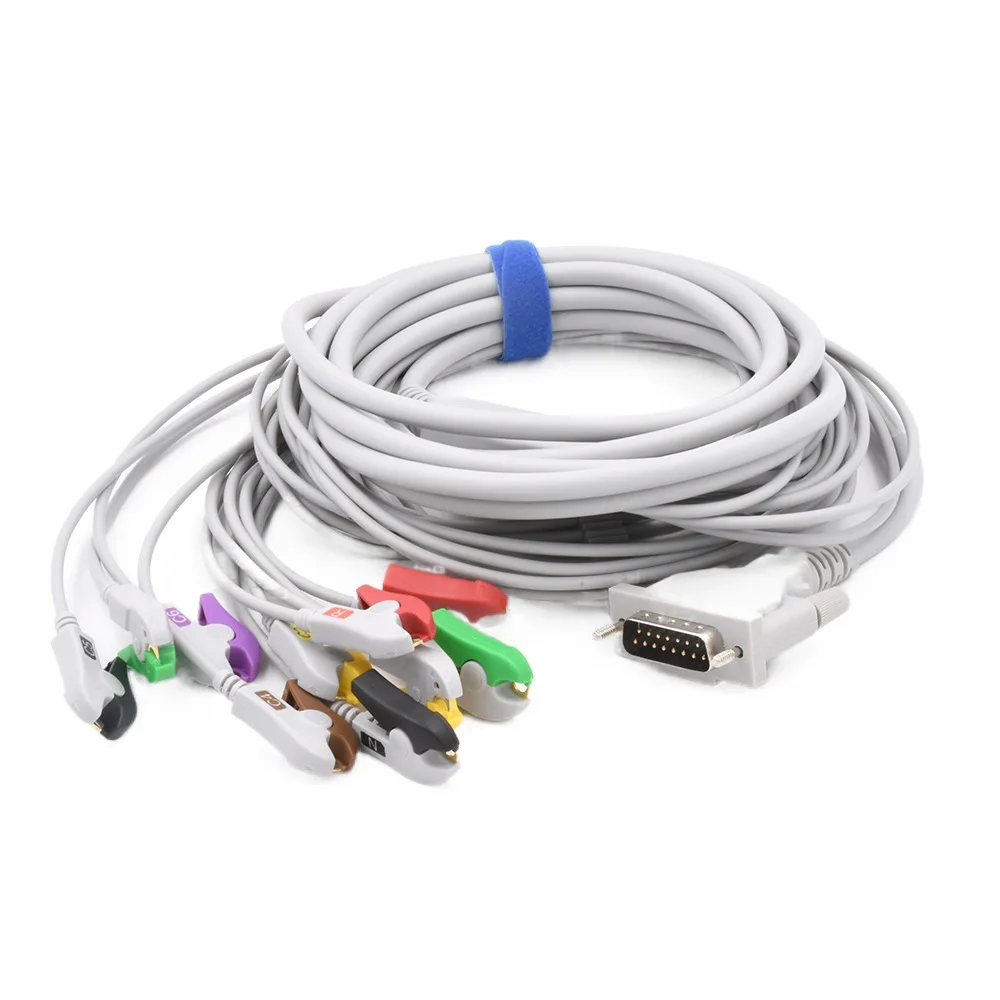 Compatible ECG Repeat All-in-One Cable Ten-Lead Wire Clamp ECG Accessories