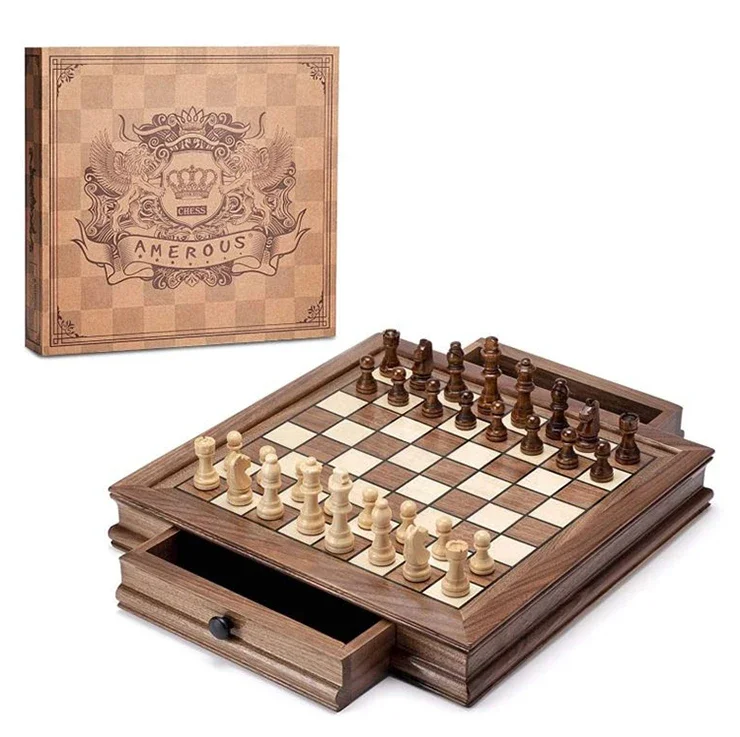 wooden game board fancy antique luxury wooden cedar chess with drawers game set 50cm 15 inch board 1 pcs for sale