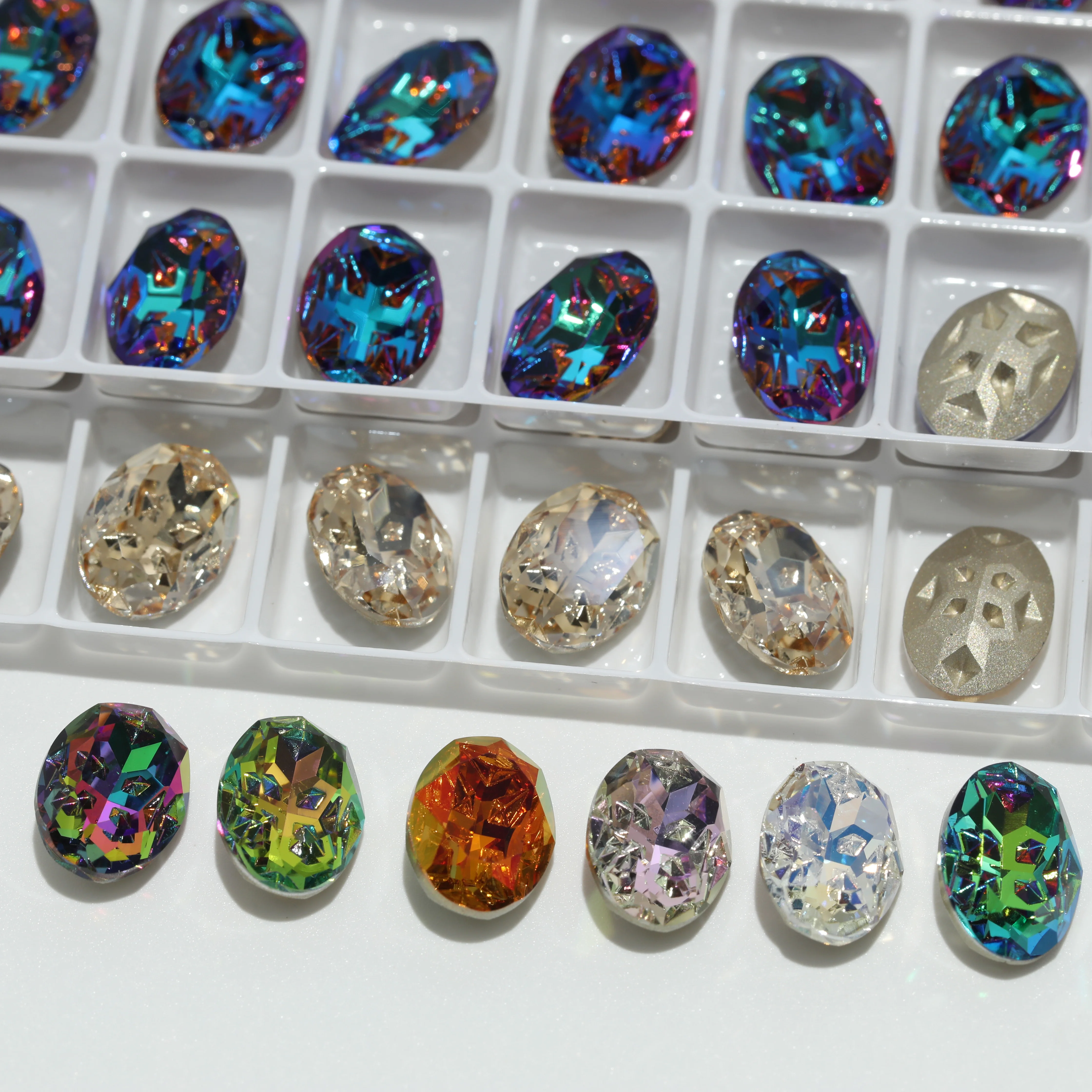 GRST Glänzende Kristallsteine DV4018 Oval Fancy Stones Premium Meteorite Serie Strasssteine DIY für Nagelkunst, Hochzeitskleider, Taschen und Zubehör – Detail 2