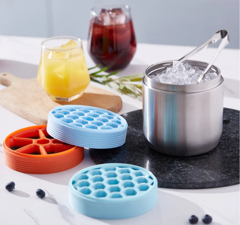 Outdoor Portable Ice Bucket Household Ice Maker Bar Multi-layer Ice Bucket Round Insulation Bucket Ice cube tray image 3