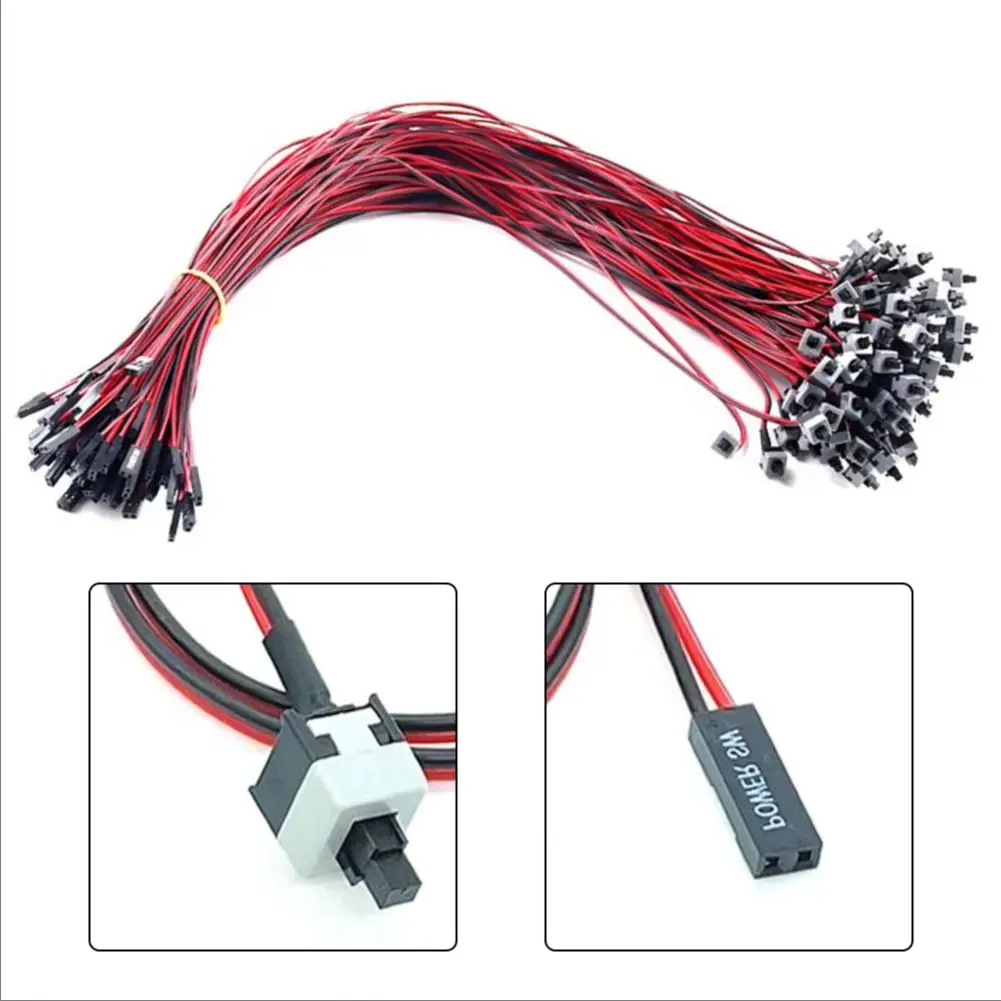 

50PCS Computer Power Reset Switch Cable For I/O Interfaces And Button Switches Computer Power Reset Switch, Cable Button Switch