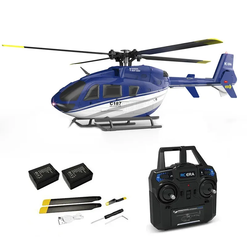 RC ERA C187 Pro 2.4G 4CH  Helicopter Single Blade EC-135 Scale 6-Axis Gyro Electric Flybarless RC Remote Control Helicopter RTF