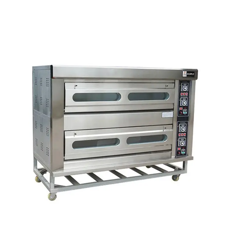 

Multifunctional Commercial Stainless Steel Oven Bread 2 Deck 6 Trays Baking Equipment