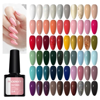 Esmalte em gel 162 cores, esmalte em gel 8ml, base e revestimento superior, verniz semi permanente em gel, tudo para manicure