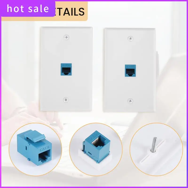 2-Pack Ethernet Wall Plate, RJ45 Cat6 Female To Female Jack Inline Coupler Face Plates