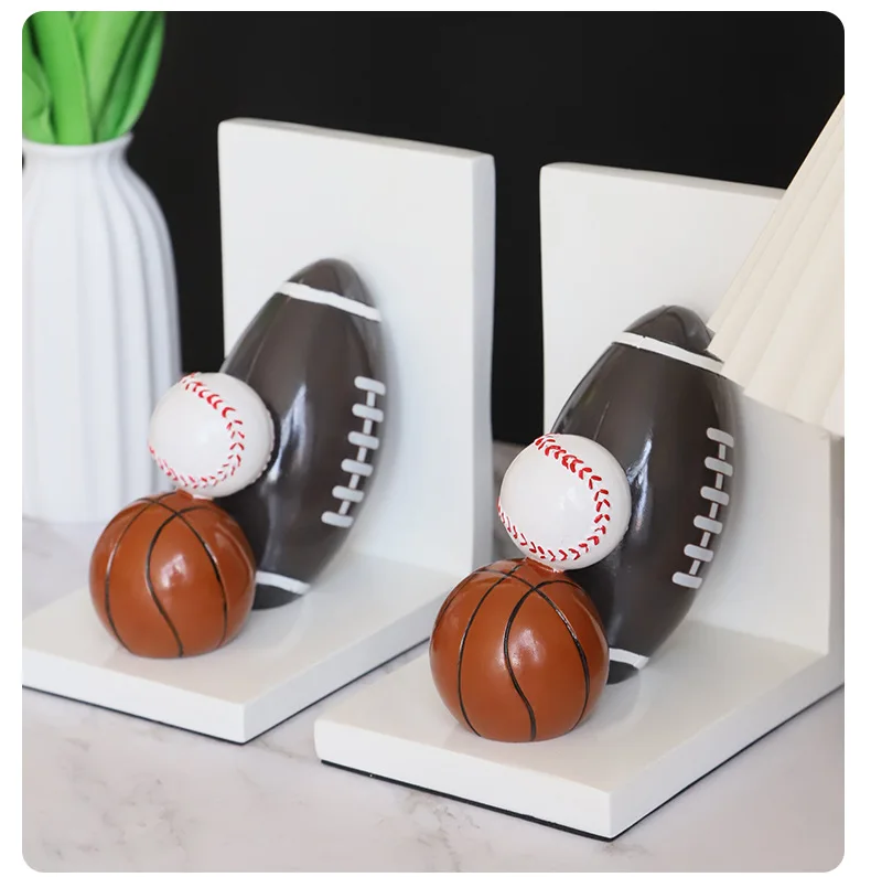 Bücherregal aus Kunstharz, Dekorationen für das Arbeitszimmer, Rugby-Buchständer, Sport-Fußball-Bücherregal, Dekorationen, Aufbewahrungshalter – Detail 7