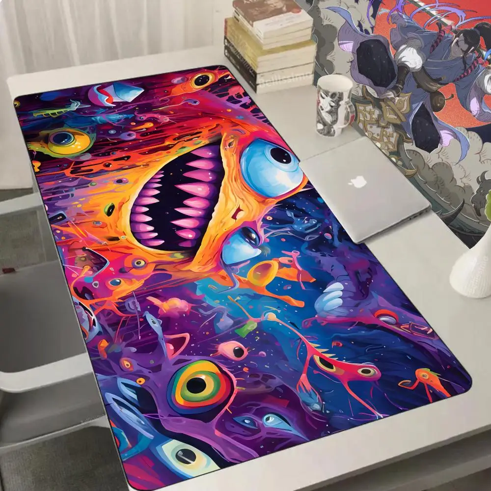 Strange eyes PC gamers Mouse Pad Floor mats Large Desk accessories thickened rubber mouse Fashion Purple art pad