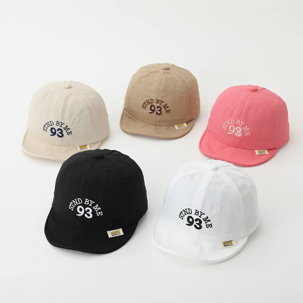 

New Embroidered Baby Cap Korean Letter Toddler Boy Girl Baseball Cap Quick Drying Soft Cotton Summer Infant Peaked Hat