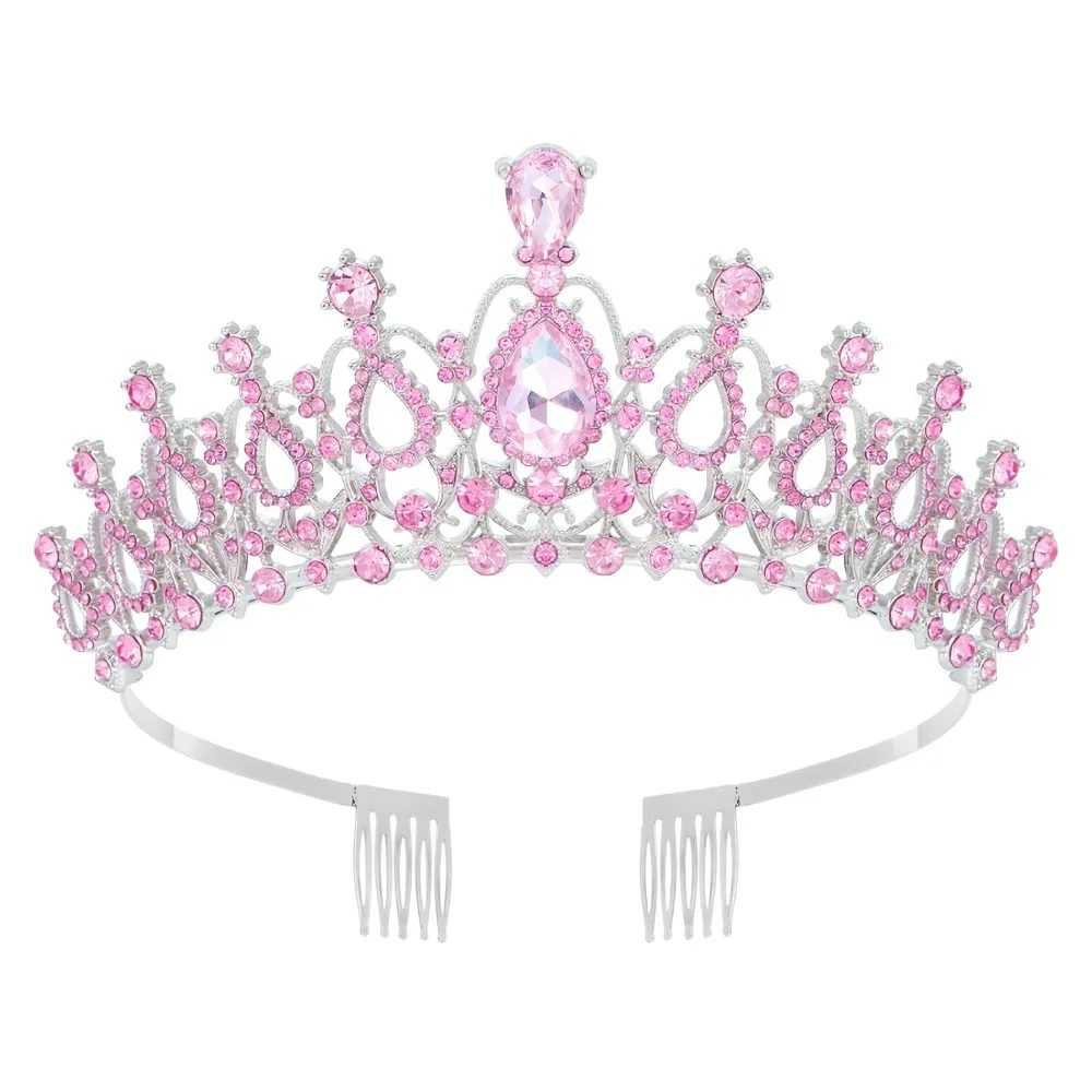 

Tiara Crown for Women, Headband Hair Accessories for Birthday Wedding Party Costume (C-Pink)
