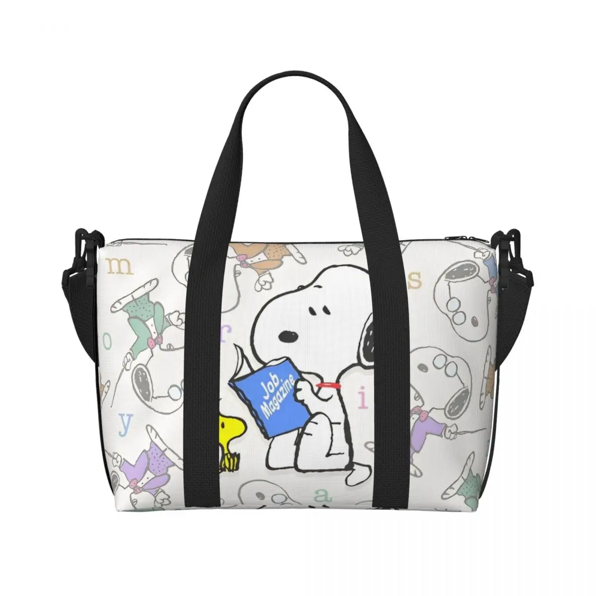 

Wonmen's Snoopys Cute Dogs Woodstock Hand Bags Waterproof Tote Bag HandBag with Zipper for Gym Grocery Travel