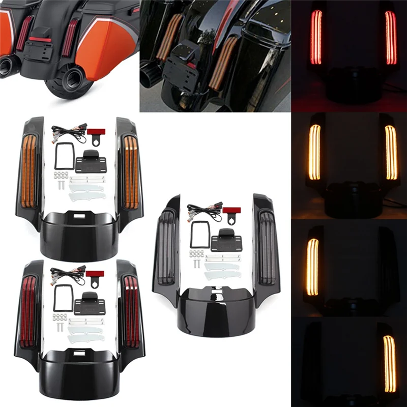 Motorcycle Rear Fender Fascia LED Running Brake Turn Light for Touring Road King FLHR Street Glide FLHX 14-20