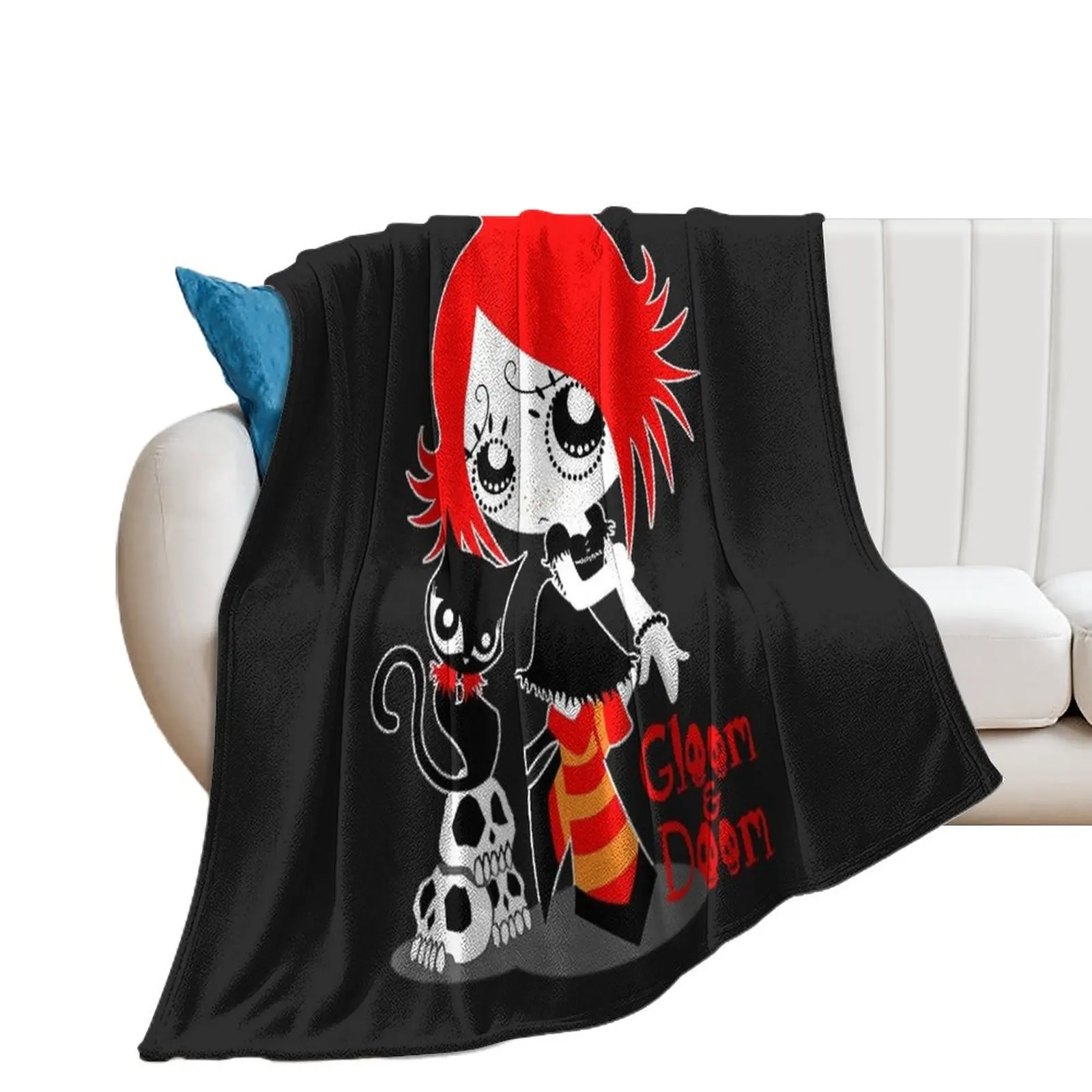 RUBYS GLOOMS AND DOOM KITTY Throw Blanket Blankets For Sofas Flannel Fabric Summer Blankets