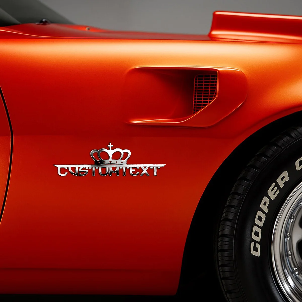 Classic Crown Creative Font 3D Metal Waterproof Car Sticker Auto Rear Emblem Badge Custom Name Holder Logo Personalized Gifts view 4