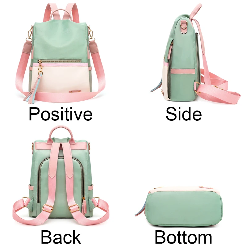 Fashion Waterproof Oxford Cloth Backpack Women Crossbody Shoulder Bag Large Capacity Anti-theft Bookbag For Teenagers Girls 2023