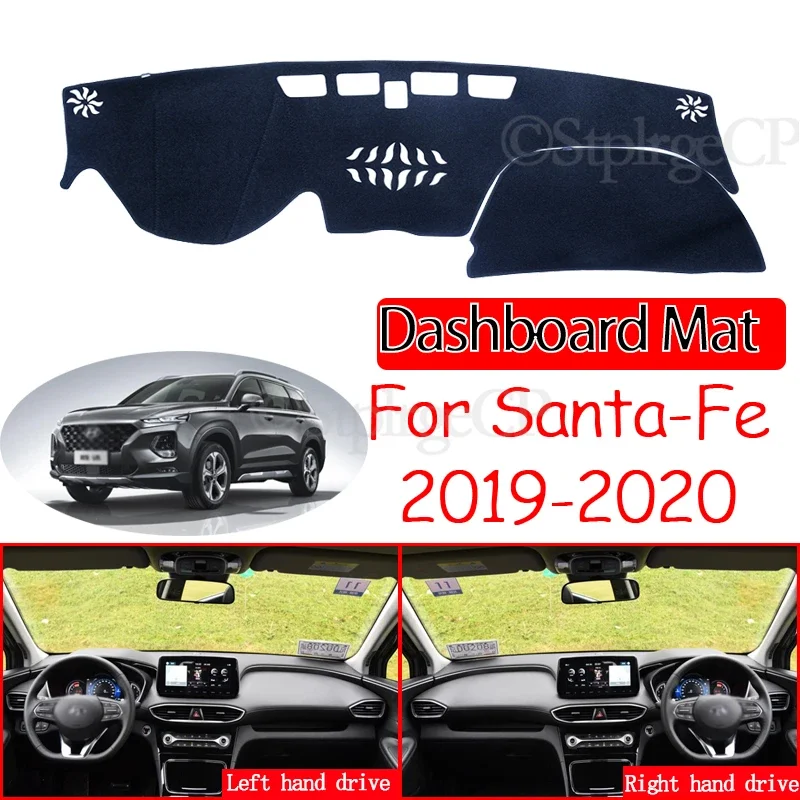 Anti-Slip Mat Dashboard Cover Pad Sunshade Dashmat Protect Carpet Anti-UV Dash Car Accessories for Hyundai Santa Fe 2019 2020 TM
