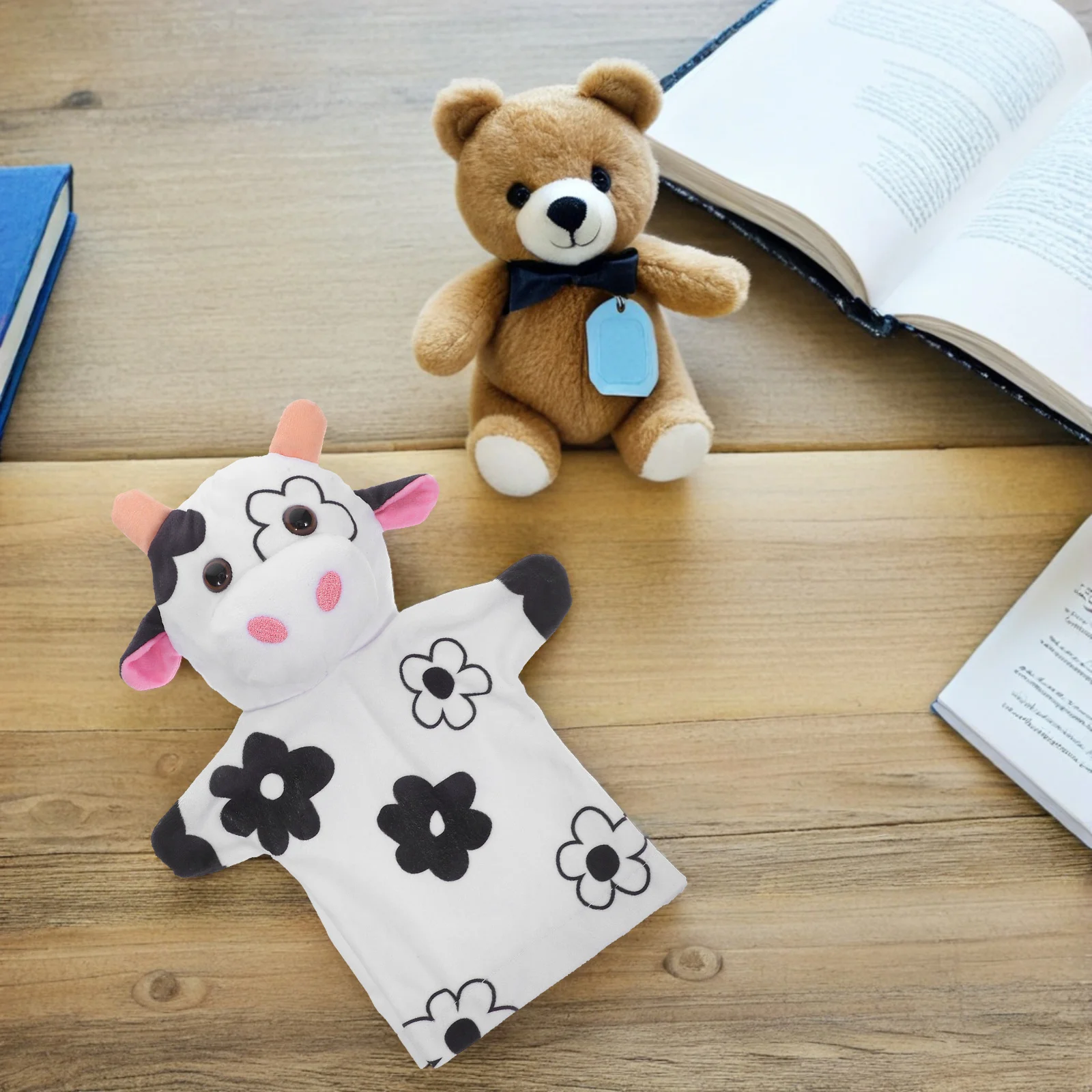 Bauernhoftier-Handpuppe, weich, niedlich, Kuh, für Kinder, interaktives Geschichtenerzählen, Rollenspiel, Vorschule, Klassenzimmer, Bauernhoftier-Spielzeug