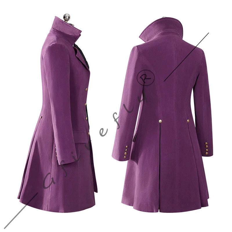 Black Deacon Alois Trancy Anime Characters with The Same Cosplay Full Purple Suit Accessories Wig Halloween Party Costume view 3