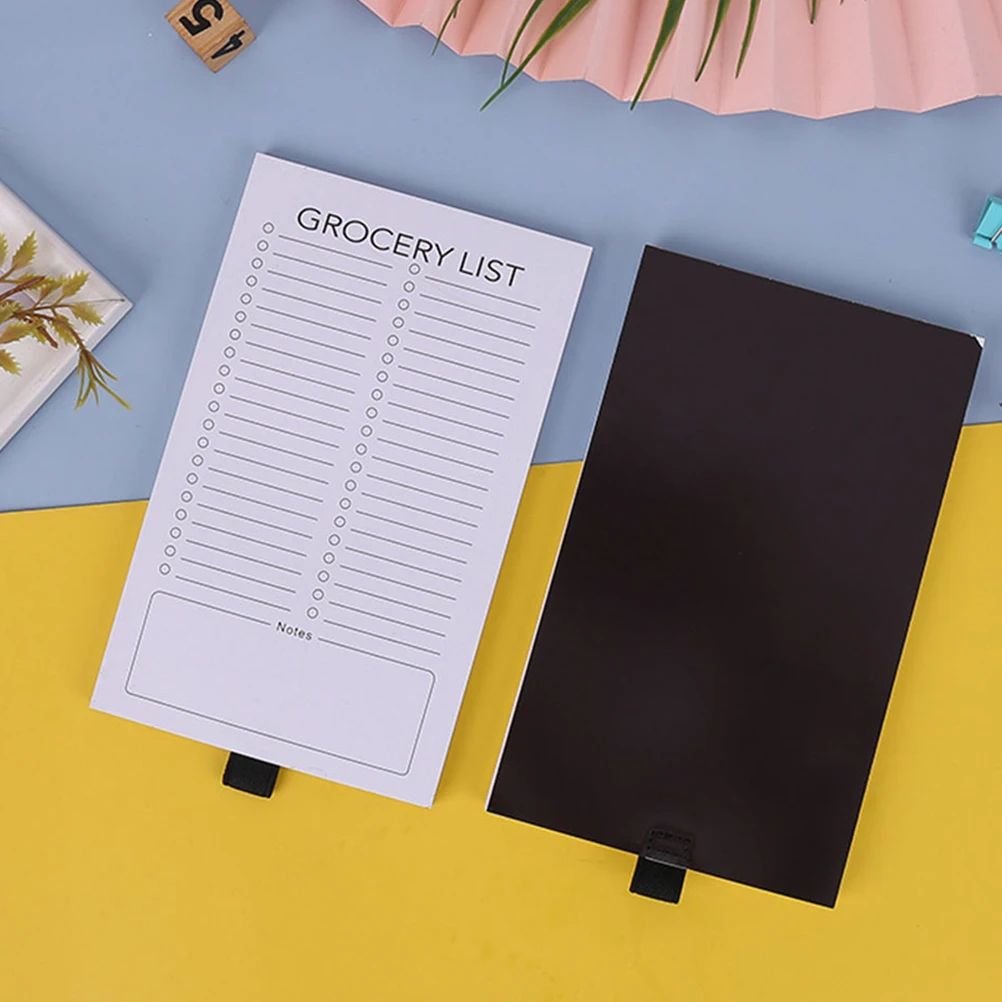 2Pcs Smooth Paper Magnetic Notepad for Fridge Grocery List Pad Tear-Off Notebook Magnetic Backing Refrigerator Note Pads