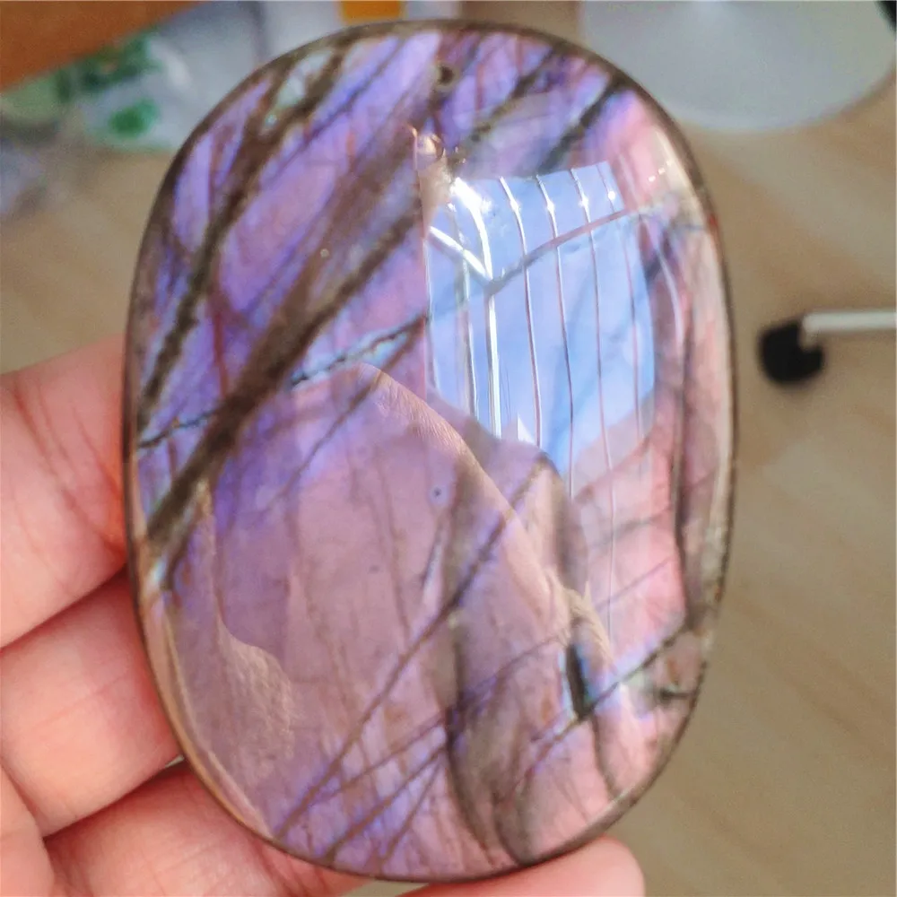 Natural Purple Light Labradorite Pendant Jewelry 73x51x10mm Water Drop Crystal Flash Labradorite Big Necklace Women Men AAAAAA