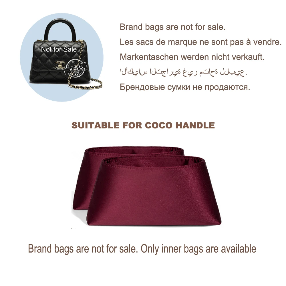 

High Quality Acetate Silk Bag Organizer for Chanel COCO HANDLE Bag Storage Insert Bag Support Double Inner Bag
