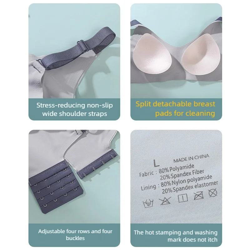 KUCLUT Sexy women's bras without underwire, seamless sexy, beautiful back, gathering, anti-sagging, detachable breast pads