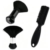 Hairdressing Soft Brush Black Hairdressing Sweeping Neck Hair Cleaning Duster Hair Cutting Ring Beard Brush Styling Comb Set