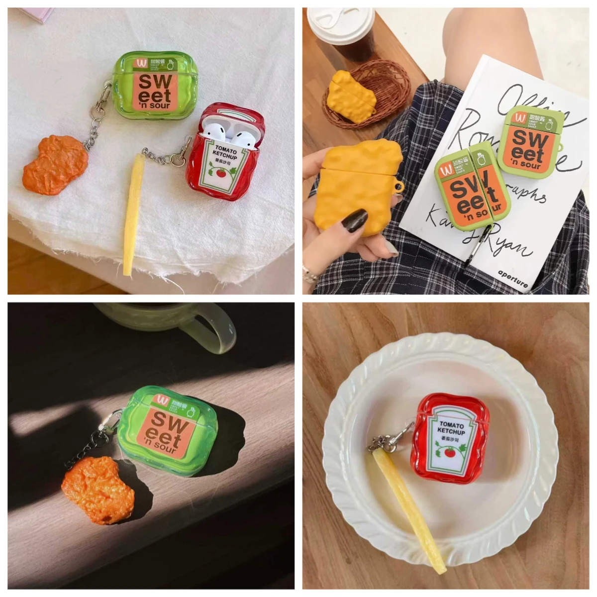 Para AirPods Pro3 2025 nueva funda Pro Pro2 4 3 1 2 fresa Glico Pocky galletas tomate Ketchup funda protectora inalámbrica de silicona