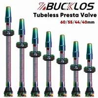 BUCKLOS Bicycle Presta Tubeless Valve 40mm 44mm 55mm 60mm F/V Road Bicycle Rim Valve Aluminum Alloy Bike Valves Cycling Parts