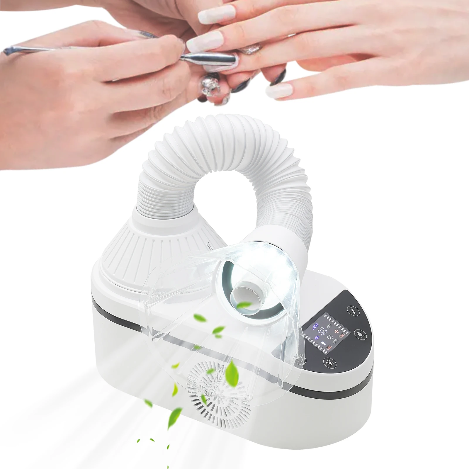 

230W Brushless Nail Dust Collector 4500RPM, 360° Rotating Hose Desktop Vacuum Cleaner for Manicure Pedicure Dental Salon Use