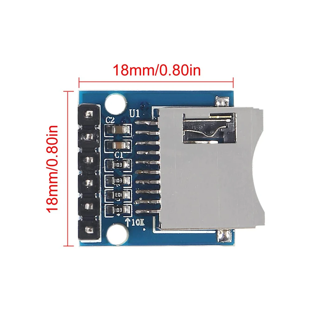 Módulo de lector de adaptador de tarjeta TF Micro SD SDHC con interfaz SPI, Chip de conversión de nivel Compatible con Arduino Raspberry Pi, 10