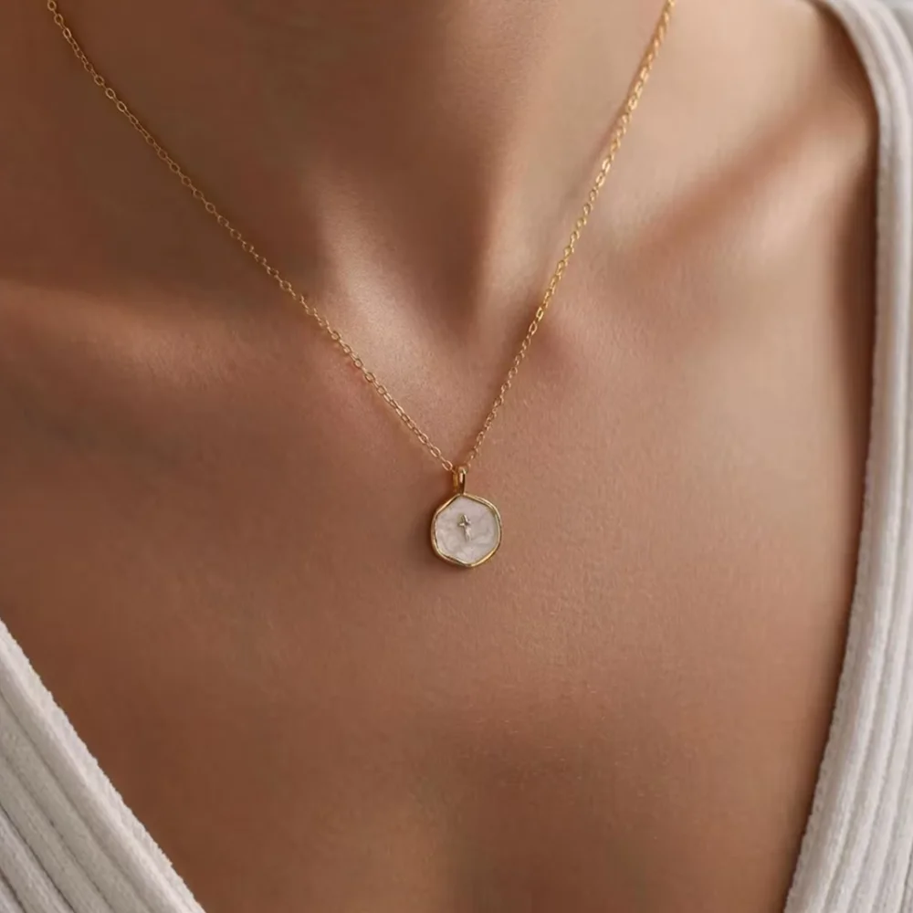 Fashion Oil Dripping Irregular Round Cross Pendant Necklace For Women Jewelry Accessories Trendy Women Geometric Necklace Gift