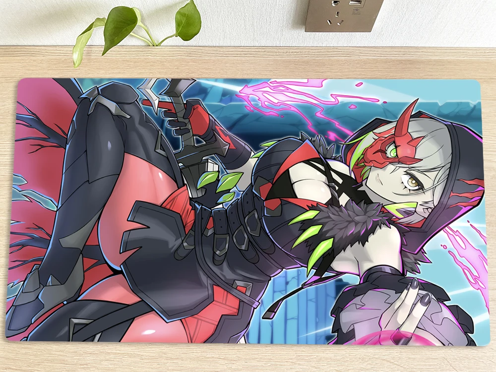 

YuGiOh Table Playmat Diabellestarr the Dark Witch TCG CCG Mat Trading Card Game Mat Mouse Pad Gaming Play Mat With Bag