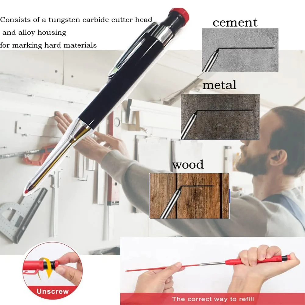 Herramientas manuales, lápiz de carpintero, carpintería, A\\\\\\\\\\C\\\\\\\\D\\\\E-typ con cables de repuesto, sacapuntas incorporado, novedad de 2022