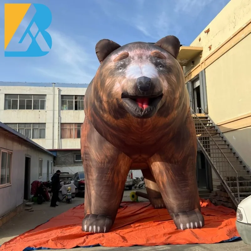 Bespoke 5 Meters Height Giant Inflatable Brown Bear for Zoo Event Decoration Toys