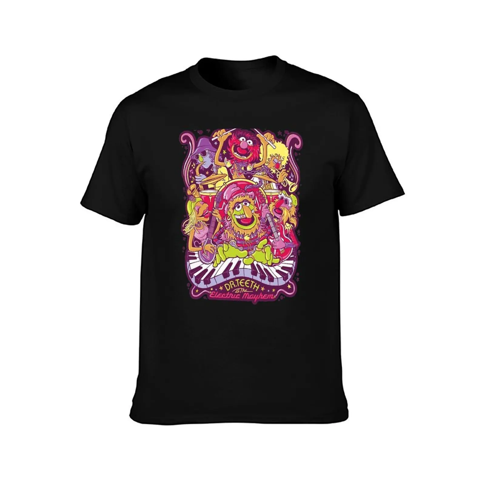 Muppets Animal Dr Teeth and The Electric Mayhem T-Shirt, Summer Casual Cotton Tee, Oversized Streetwear Tops, Unisex Men Women