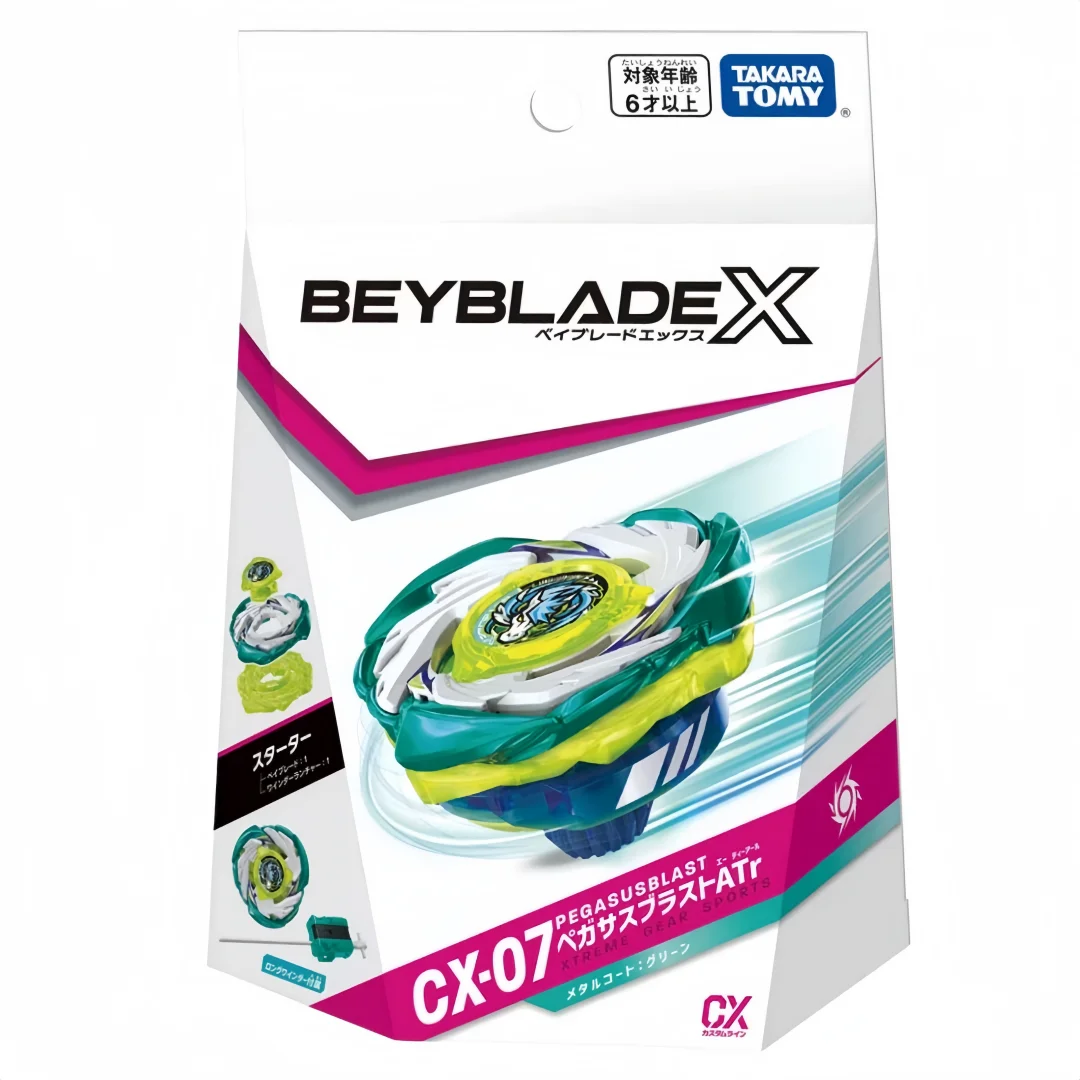 ПОДЛИННЫЙ Beyscollector TAKARA TOMY BEYS X CX-07 Стартер Pegasus Blast ATr Металлическое покрытие Зеленый