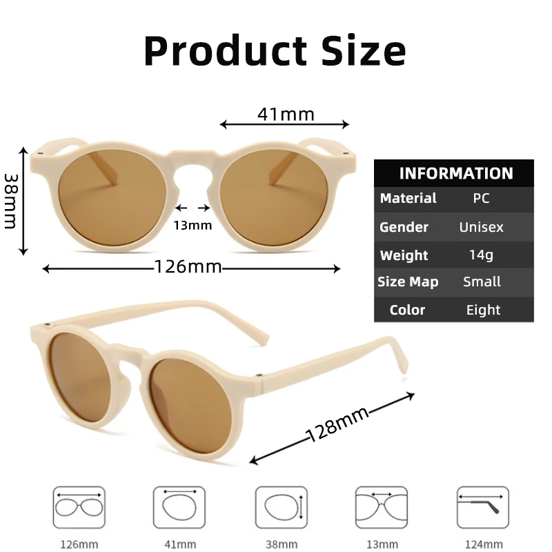 Vintage Round Outdoor Sun Protection Sunglasses Baby Girls Acrylic UV400 Sunglasses Kids Eyeglasses New Fashion Children Glasses