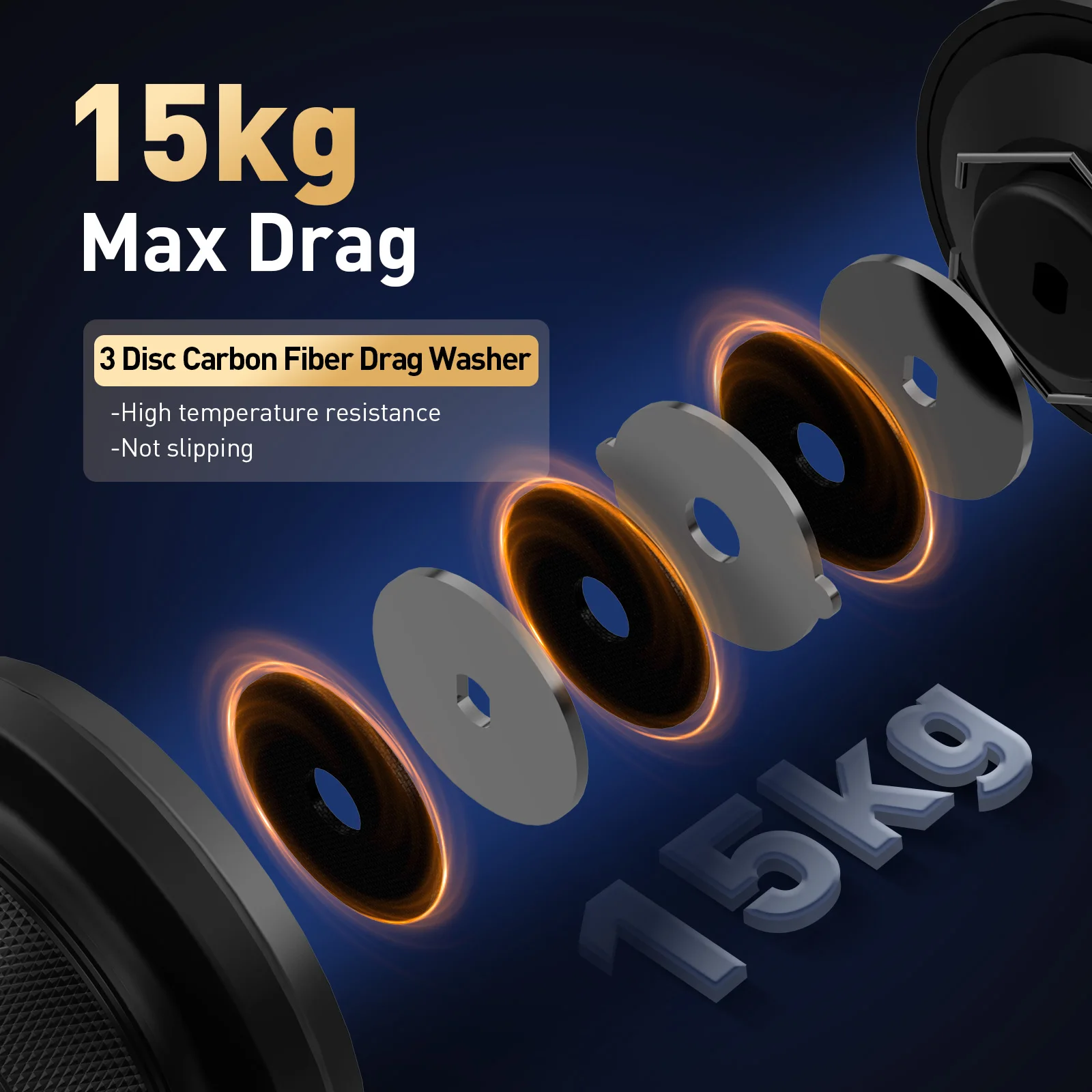 Carrete Giratorio HANDING Do Brasil 15kg – Arrastre carbono sellado - imagen 3