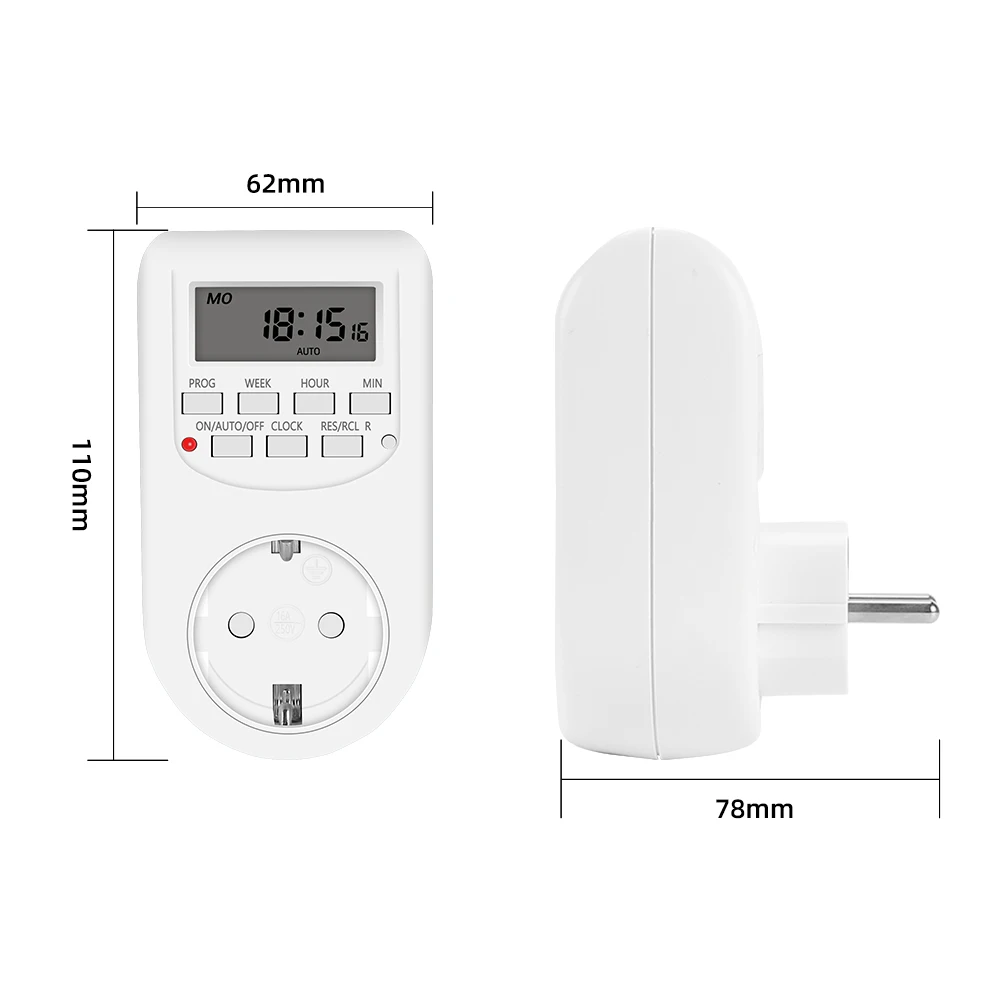 Minuterie numérique programmable électronique, minuterie hebdomadaire, prise de courant, appareil de cuisine, contrôle du temps, 12/24 heures, UE, Royaume-Uni, États-Unis