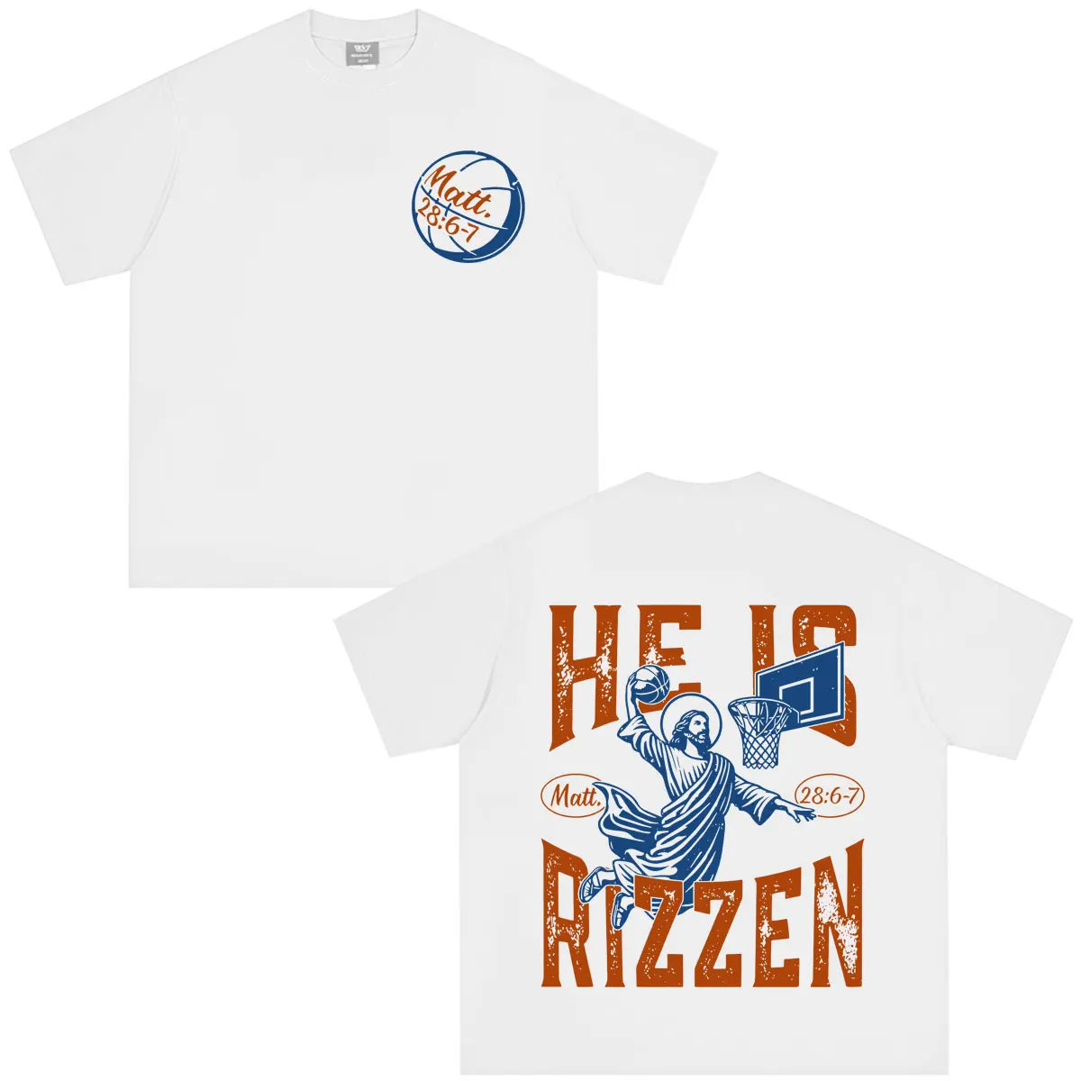 He Is Rizzin Funny Jesus Meme Playing Basketball Easter Day T Shirt Men Women Vintage Fashion Loose Casual Hip-hop T-shirts Tops