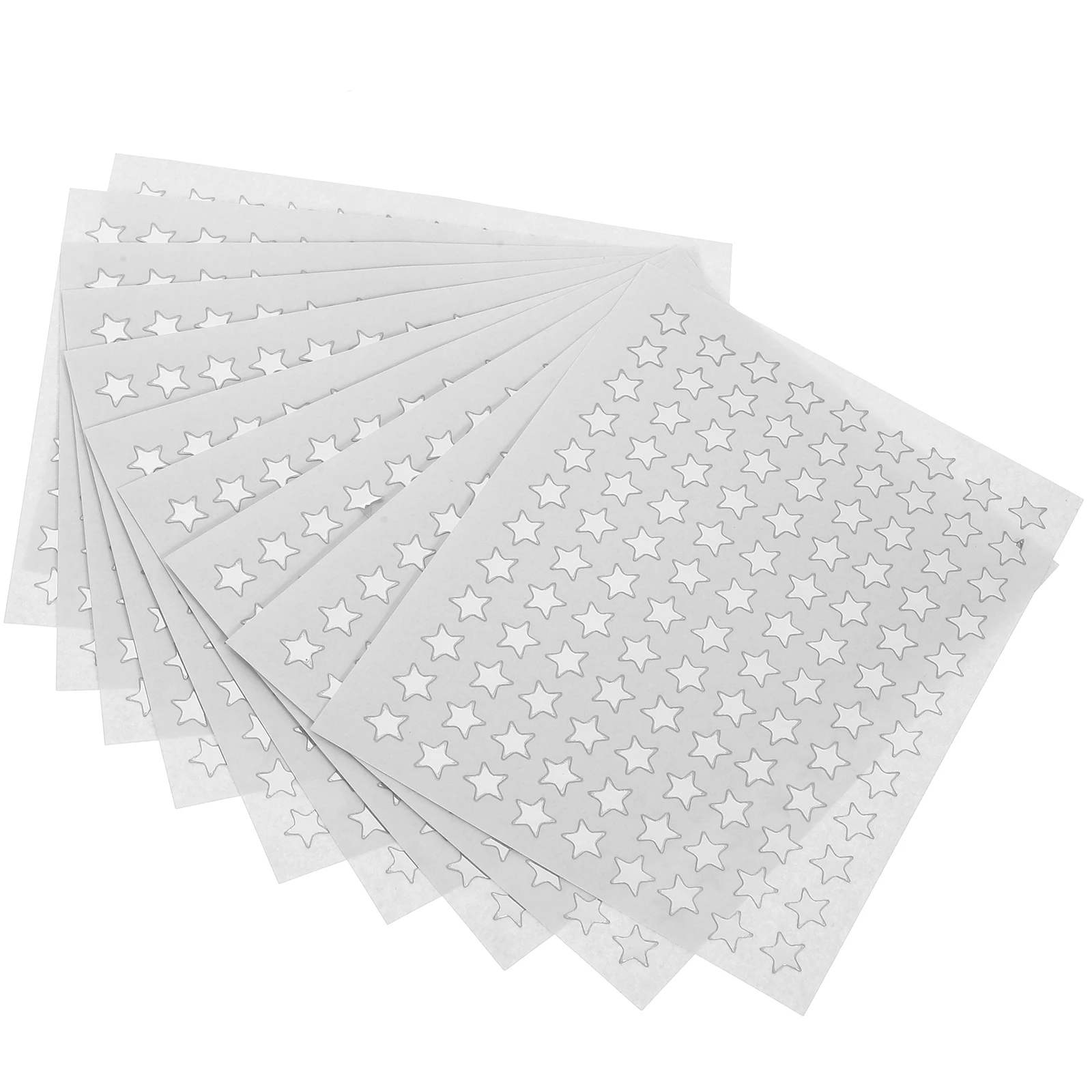 

10 Sheets 0.8cm Silver Pentagram Stickers Self Adhesive Reward Star Teacher Student Supplies Office Use